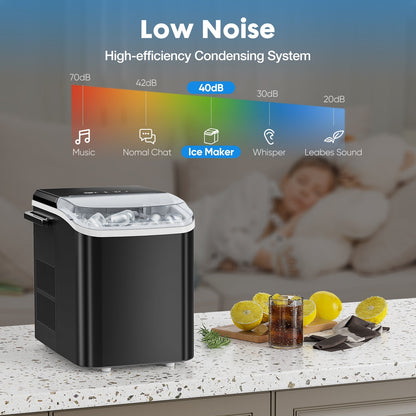 Portable Countertop Ice Maker, 2 Cube Sizes