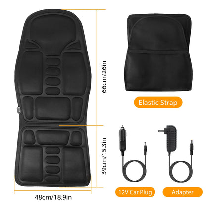 Electric Back Massager Seat Cushion with Heat, 8 Modes