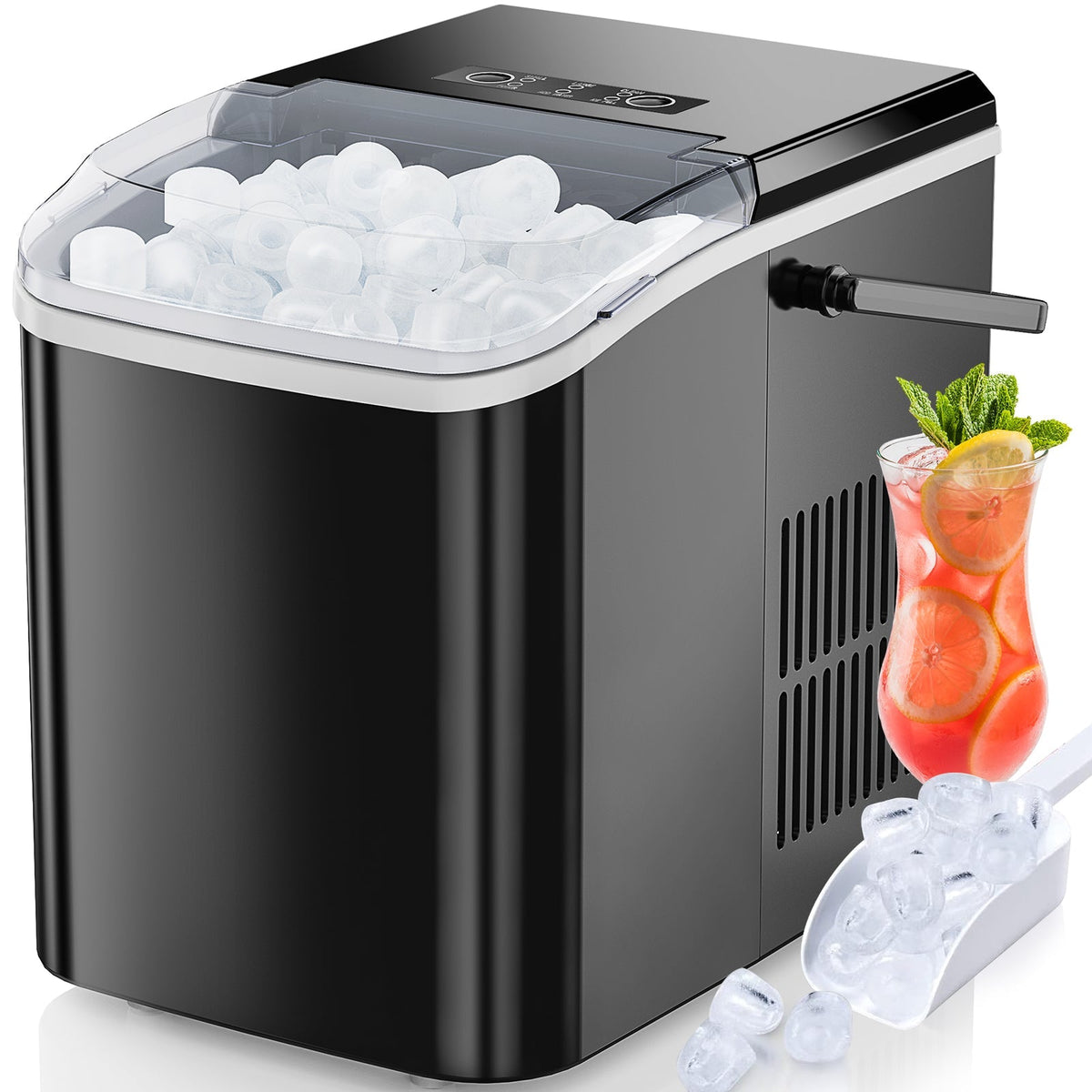 Portable Countertop Ice Maker, 2 Cube Sizes