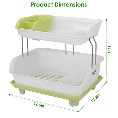 2-Tier Dish Drying Rack with Cutlery Holder