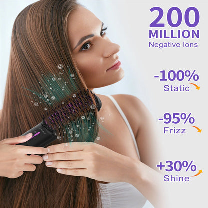 Steam Hair Straightener Brush, Anti-Frizz Ceramic