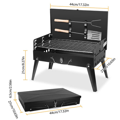 Portable Folding Charcoal BBQ Grill for Camping & Travel
