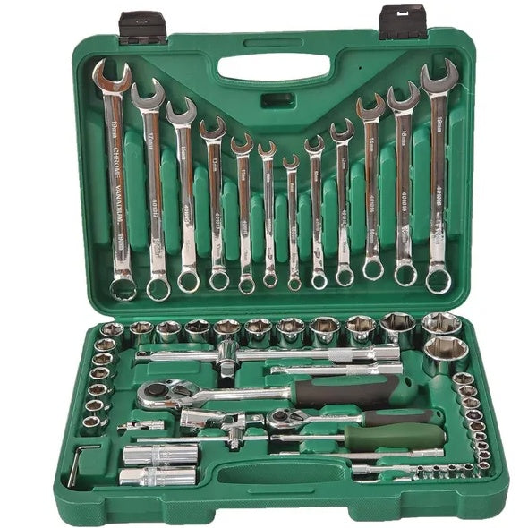 61-Piece Mechanics Tool Set with Ratchet & Sockets