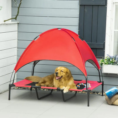 Elevated Dog Cot Bed with Removable Canopy