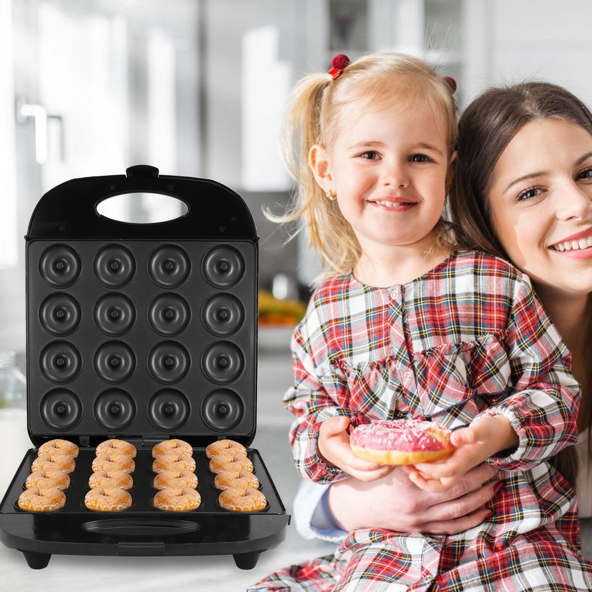 Mini Donut Maker Machine, 16-Hole Non-Stick