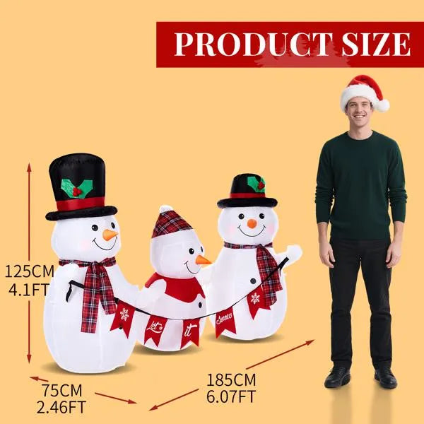 6.2FT Light-Up Snowman Family Christmas Inflatable