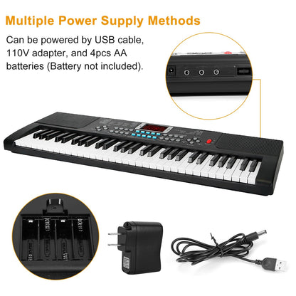 61-Key Electronic Keyboard with Stand & Microphone