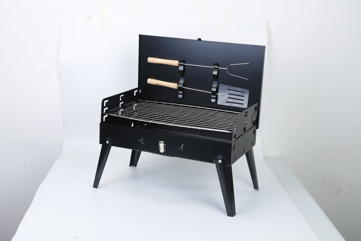 Portable Folding Charcoal BBQ Grill for Camping & Travel