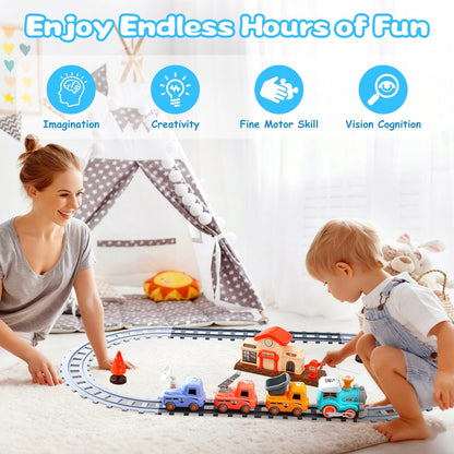 Electric Train Set with Remote, Light, Sound & Smoke