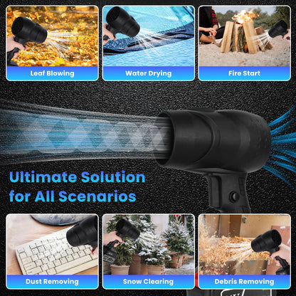 Mini Cordless Leaf Blower, 130000RPM with 2 Batteries