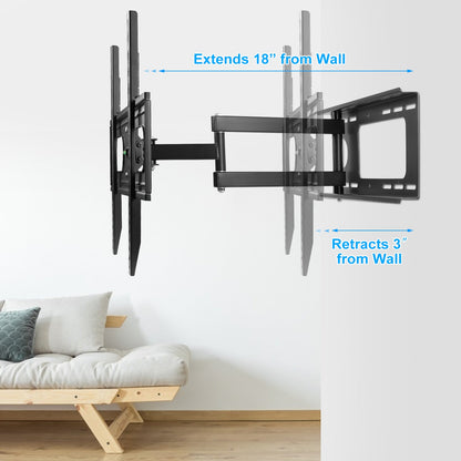 Full Motion TV Wall Mount, Fits 37-70 in, Holds 99 lbs