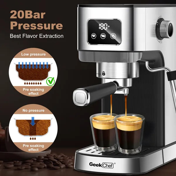 20-Bar Espresso Machine with Steam Wand