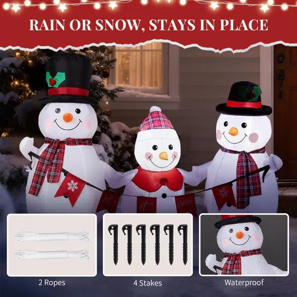 6.2FT Light-Up Snowman Family Christmas Inflatable