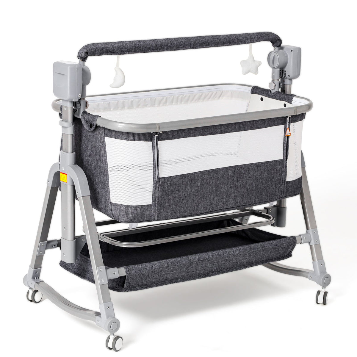 Electric Rocking Baby Bassinet with Bedside Sleeper