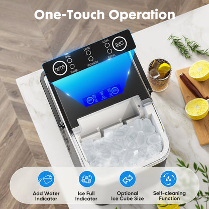 Portable Countertop Ice Maker, 2 Cube Sizes