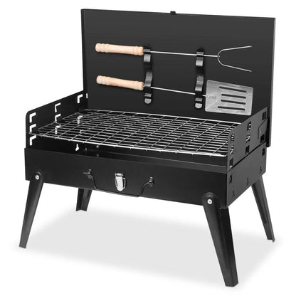Portable Folding Charcoal BBQ Grill Suitcase for Camping