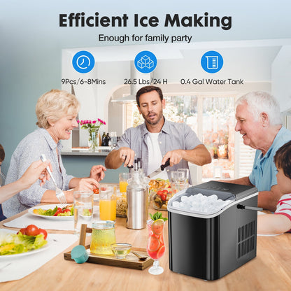 Portable Countertop Ice Maker, 2 Cube Sizes