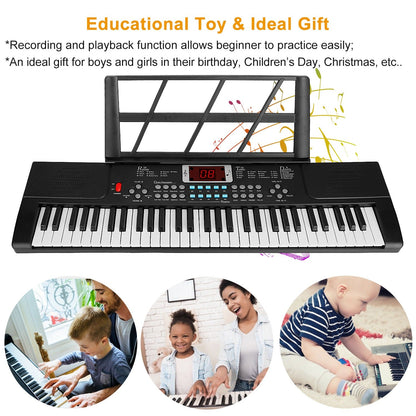 61-Key Electronic Keyboard with Stand & Microphone
