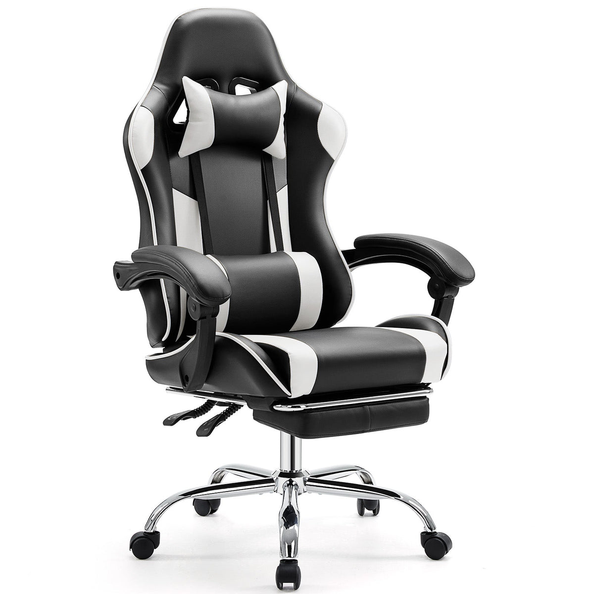 Ergonomic Gaming Chair with Footrest & Lumbar Pillow