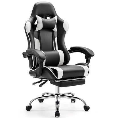 Ergonomic Gaming Chair with Footrest & Lumbar Pillow