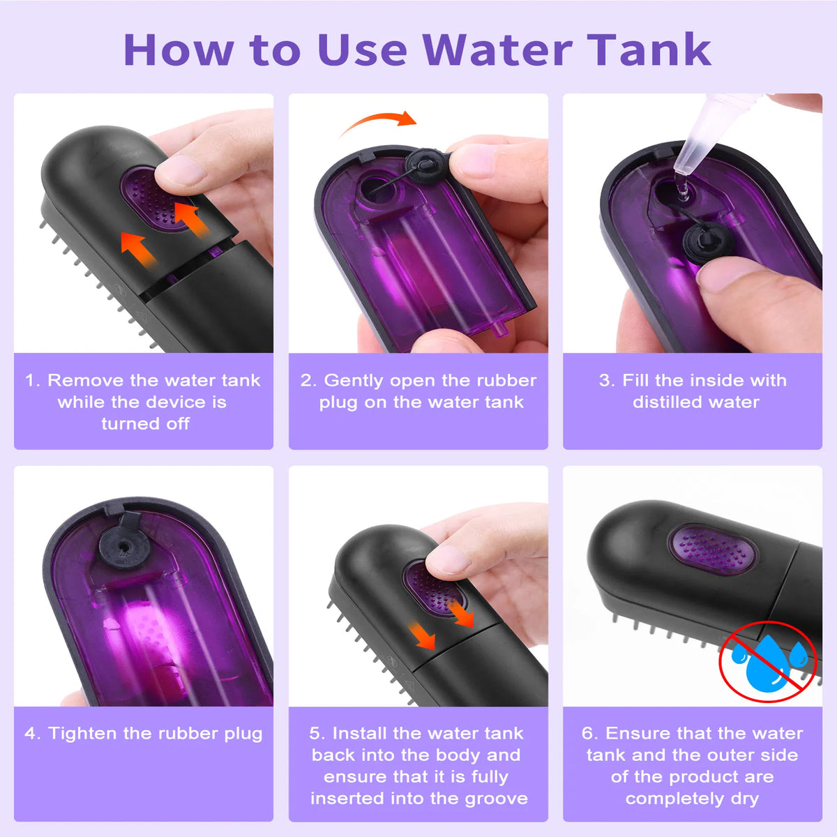 Steam Hair Straightener Brush, Anti-Frizz Ceramic