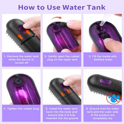 Steam Hair Straightener Brush, Anti-Frizz Ceramic