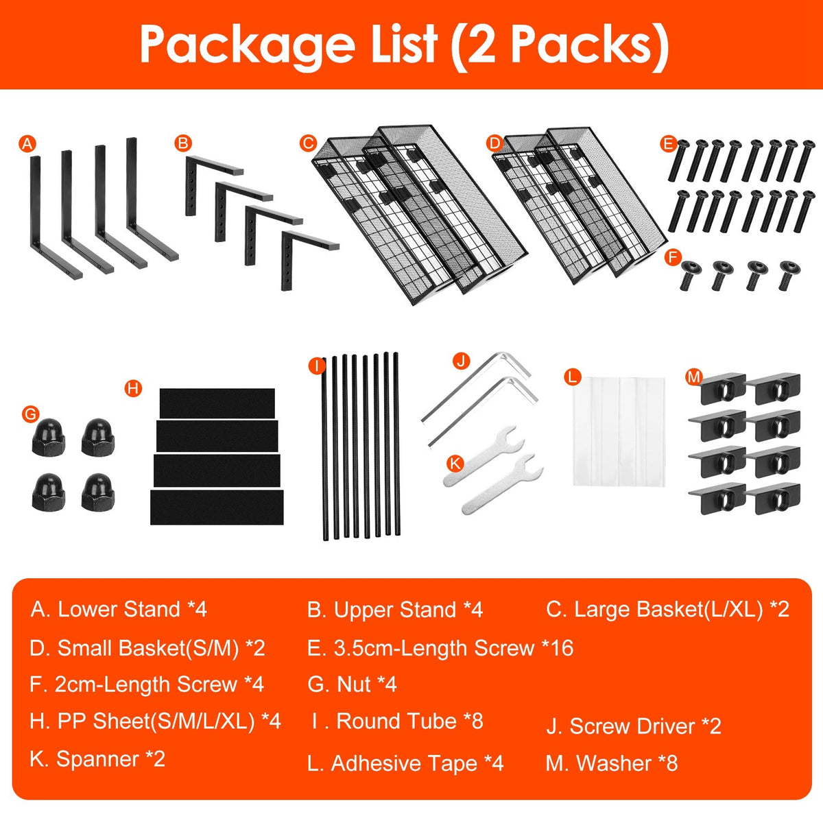 2-Pack Under Sink Organizer, Pull-Out 2-Tier Baskets