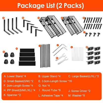 2-Pack Under Sink Organizer, Pull-Out 2-Tier Baskets