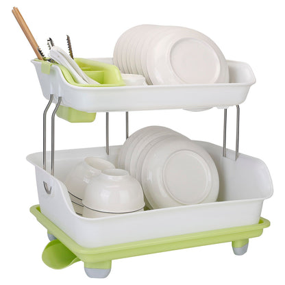 2-Tier Dish Drying Rack with Cutlery Holder