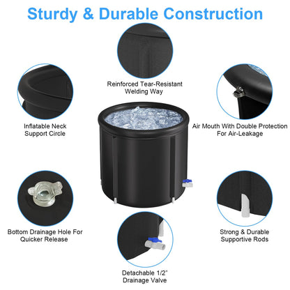 97 Gal Portable Ice Bath Tub with Cover, Cold Plunge
