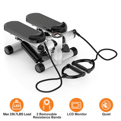 Mini Stepper with Resistance Bands & LCD Monitor