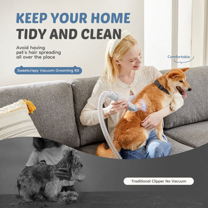 Cordless Pet Grooming Vacuum Kit with Clippers