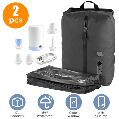 Vacuum Storage Bags with Electric Pump, Waterproof Packing Set