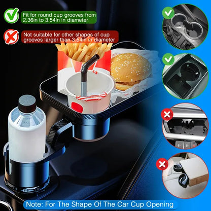 3-in-1 Rotating Car Cup Holder Tray Expander