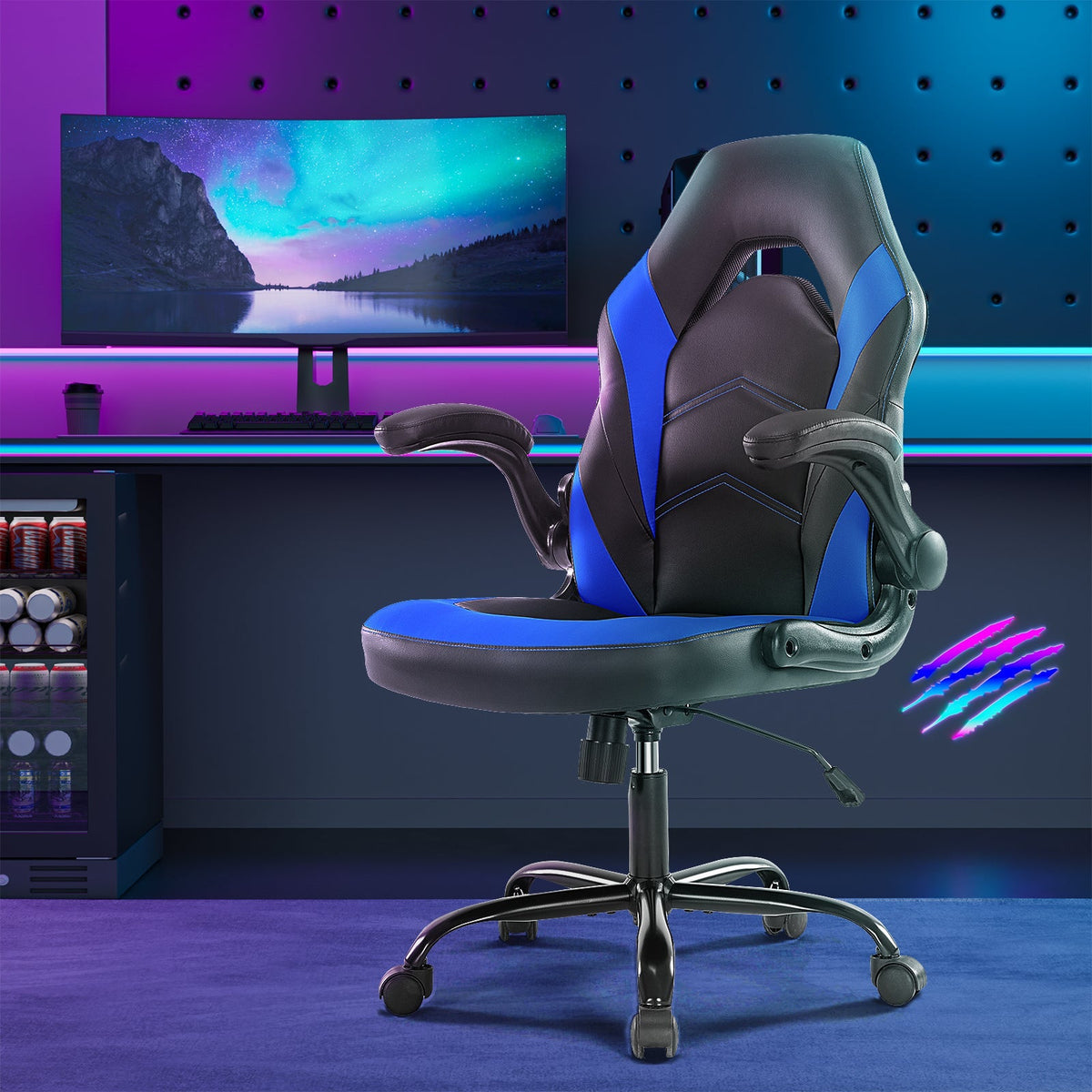 PU Leather Ergonomic Gaming Chair, Lumbar Support