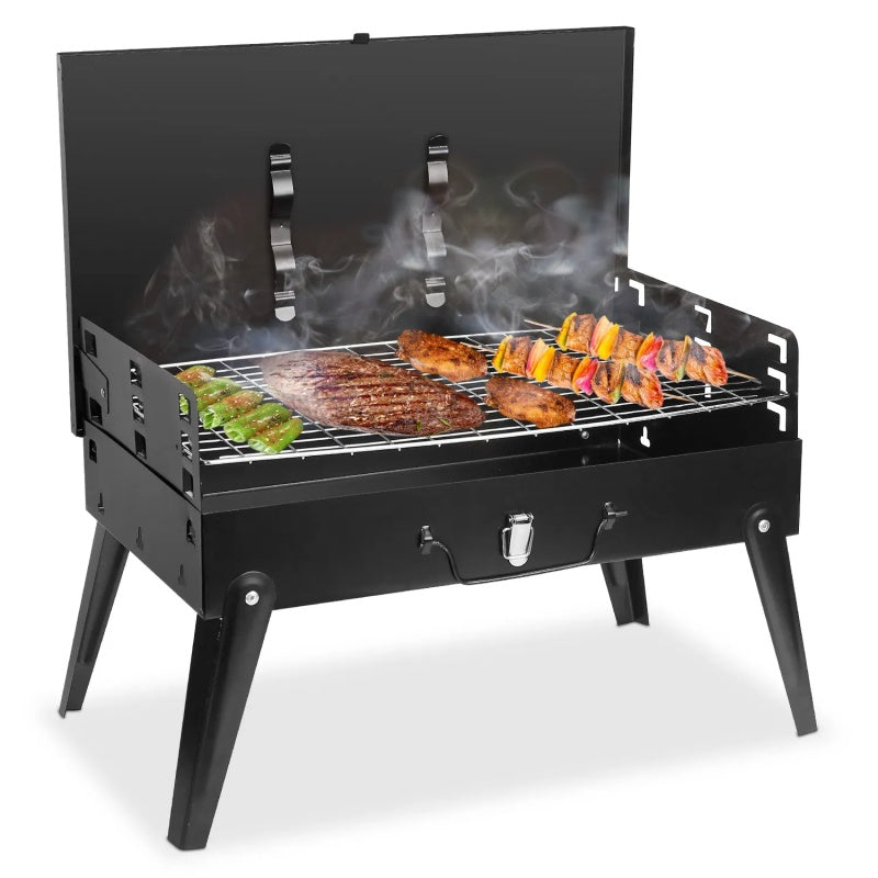 Portable Folding Charcoal BBQ Grill Suitcase for Camping