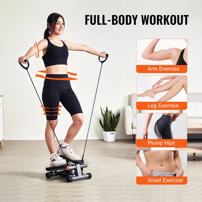Mini Stair Stepper with Resistance Bands & LCD Display