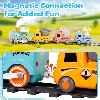 Electric Train Set with Remote, Light, Sound & Smoke