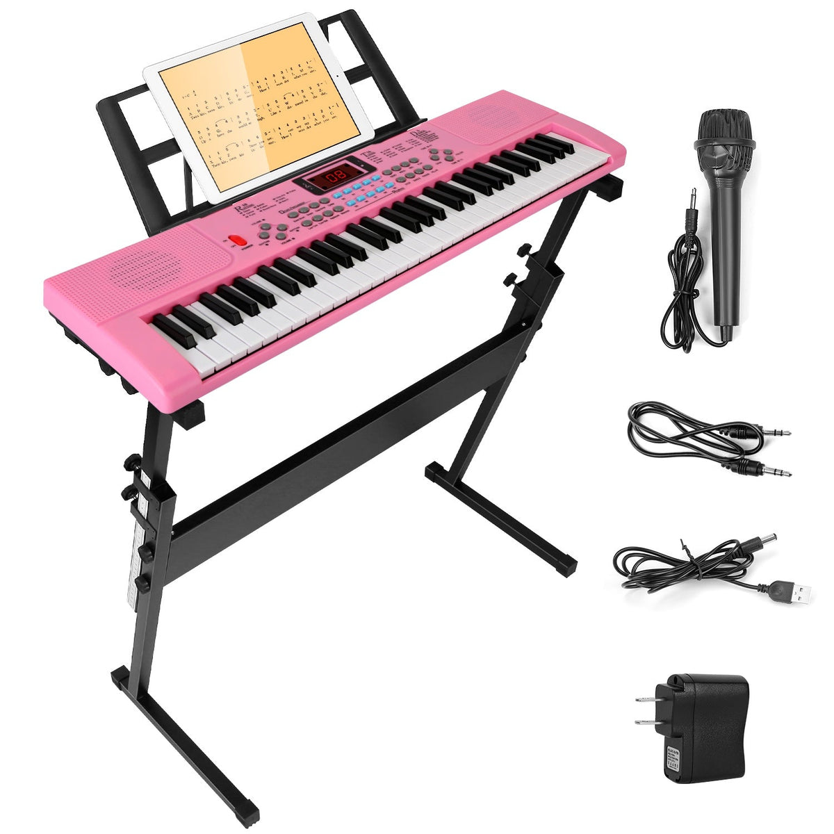 61-Key Electronic Keyboard with Stand & Microphone