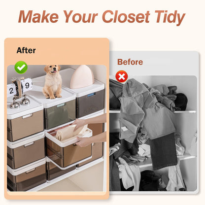 3-Pack Foldable Storage Bins with Lid & Divider