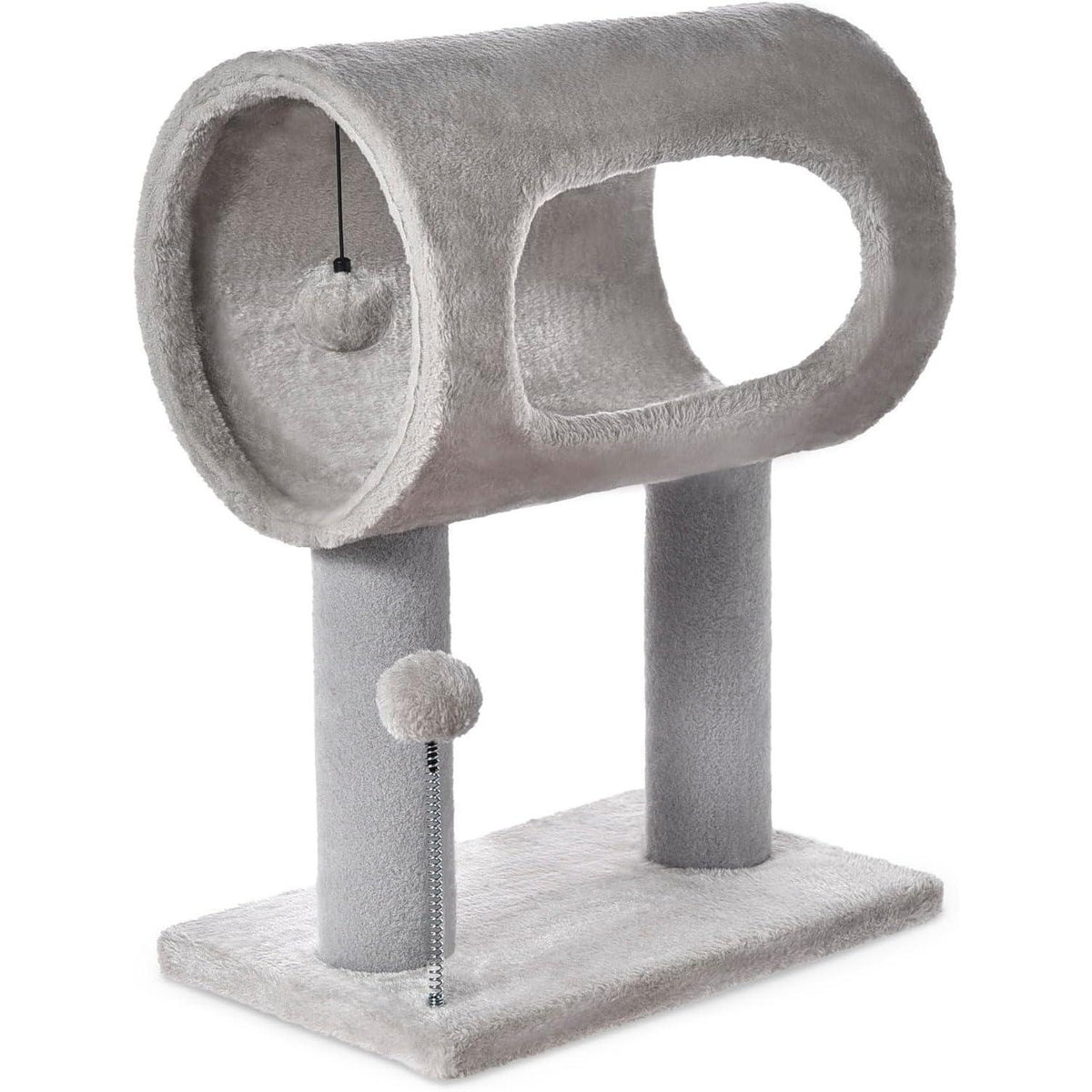 Gray Cat Tree with Tunnel, Scratching Posts & Balls