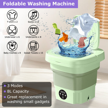 Portable Foldable Washing Machine, 8L, 3 Modes