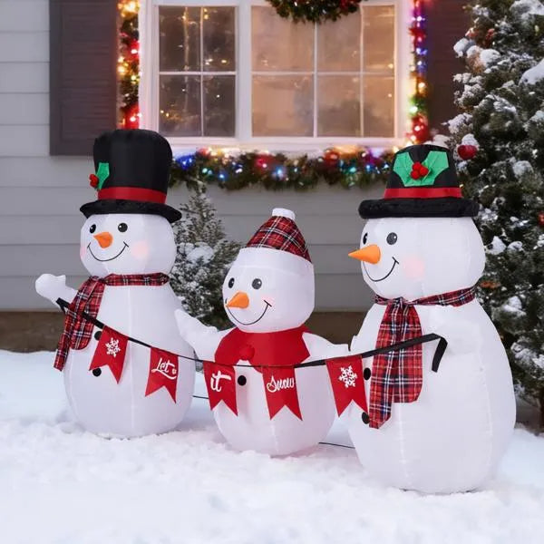 6.2FT Light-Up Snowman Family Christmas Inflatable