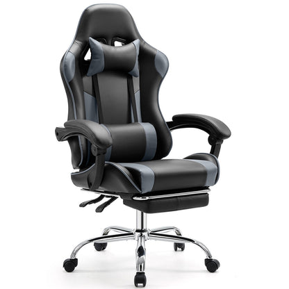 Ergonomic Gaming Chair with Footrest & Lumbar Pillow