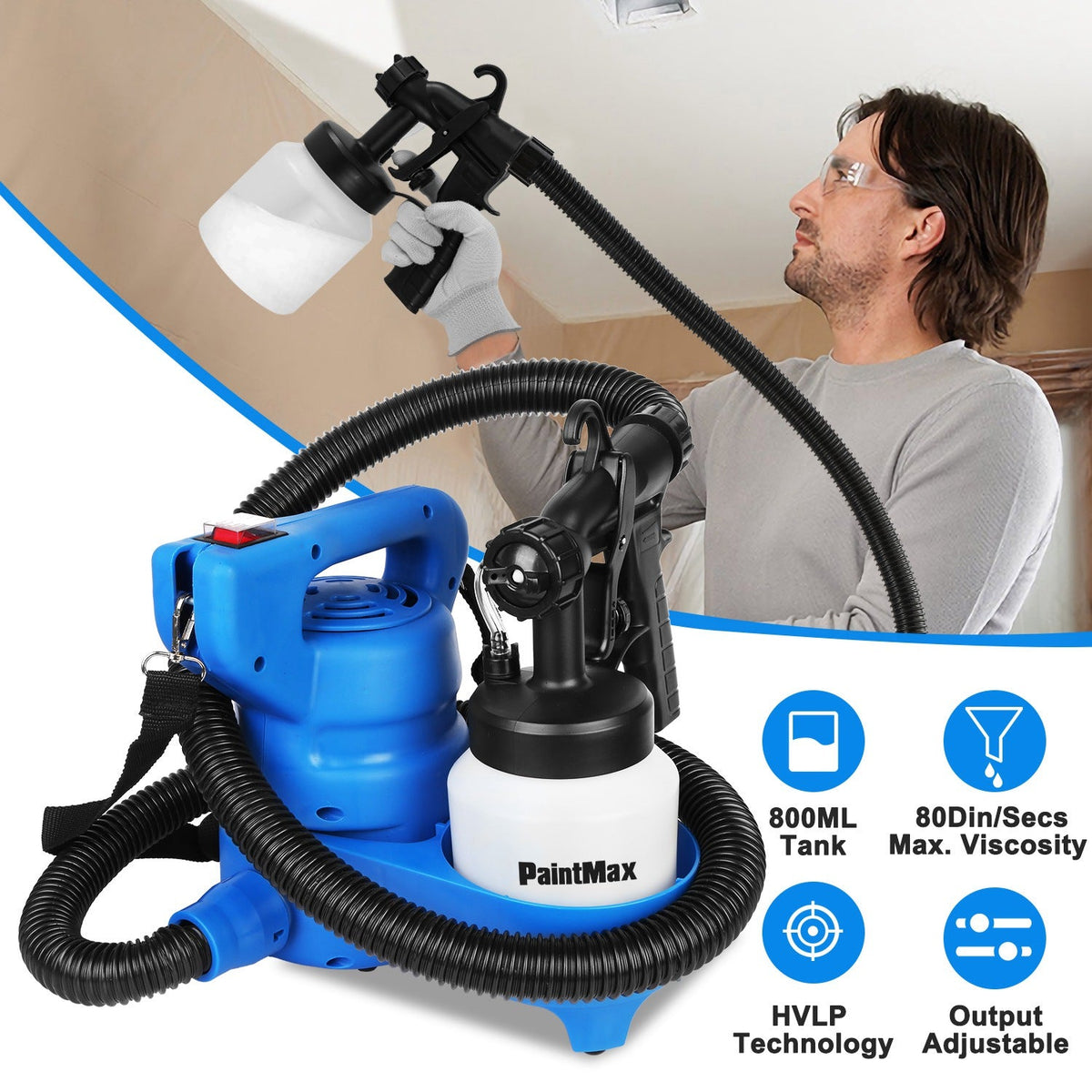 Electric Paint Sprayer, 800ML, HVLP 650W