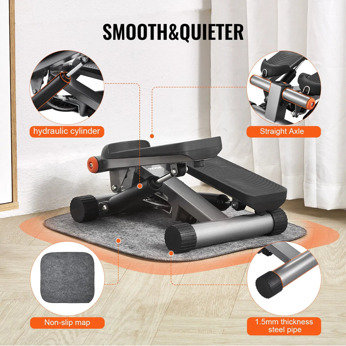 Mini Stair Stepper with Resistance Bands & LCD Display