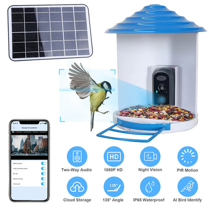 Solar Bird Feeder Camera 1080P HD AI Bird ID