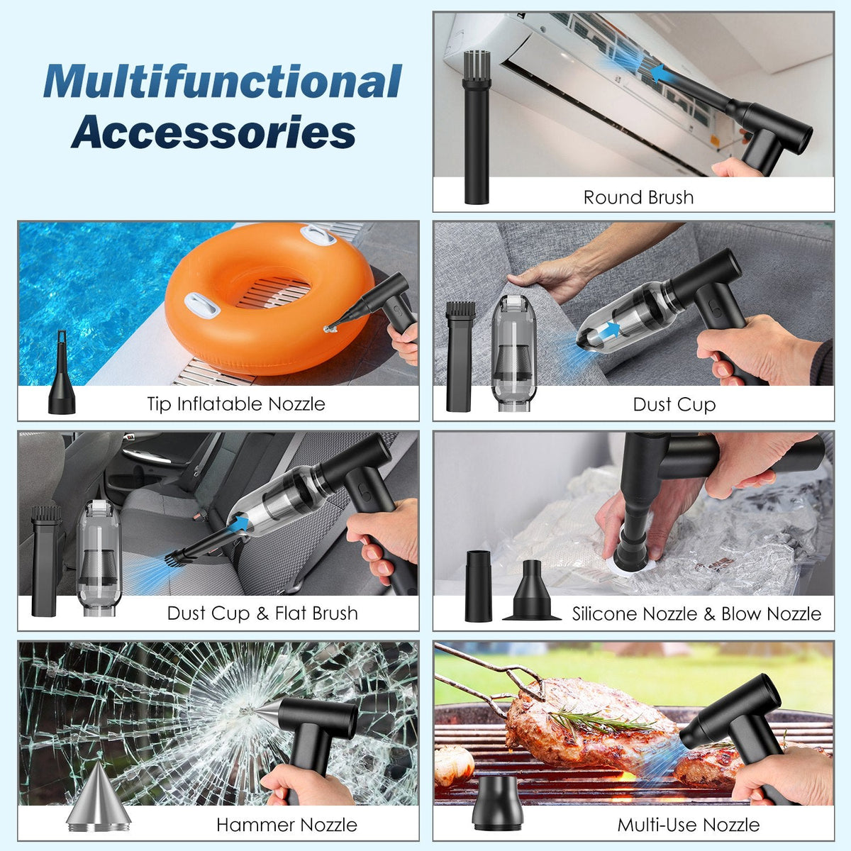 Cordless Air Duster & Vacuum, 250000 RPM