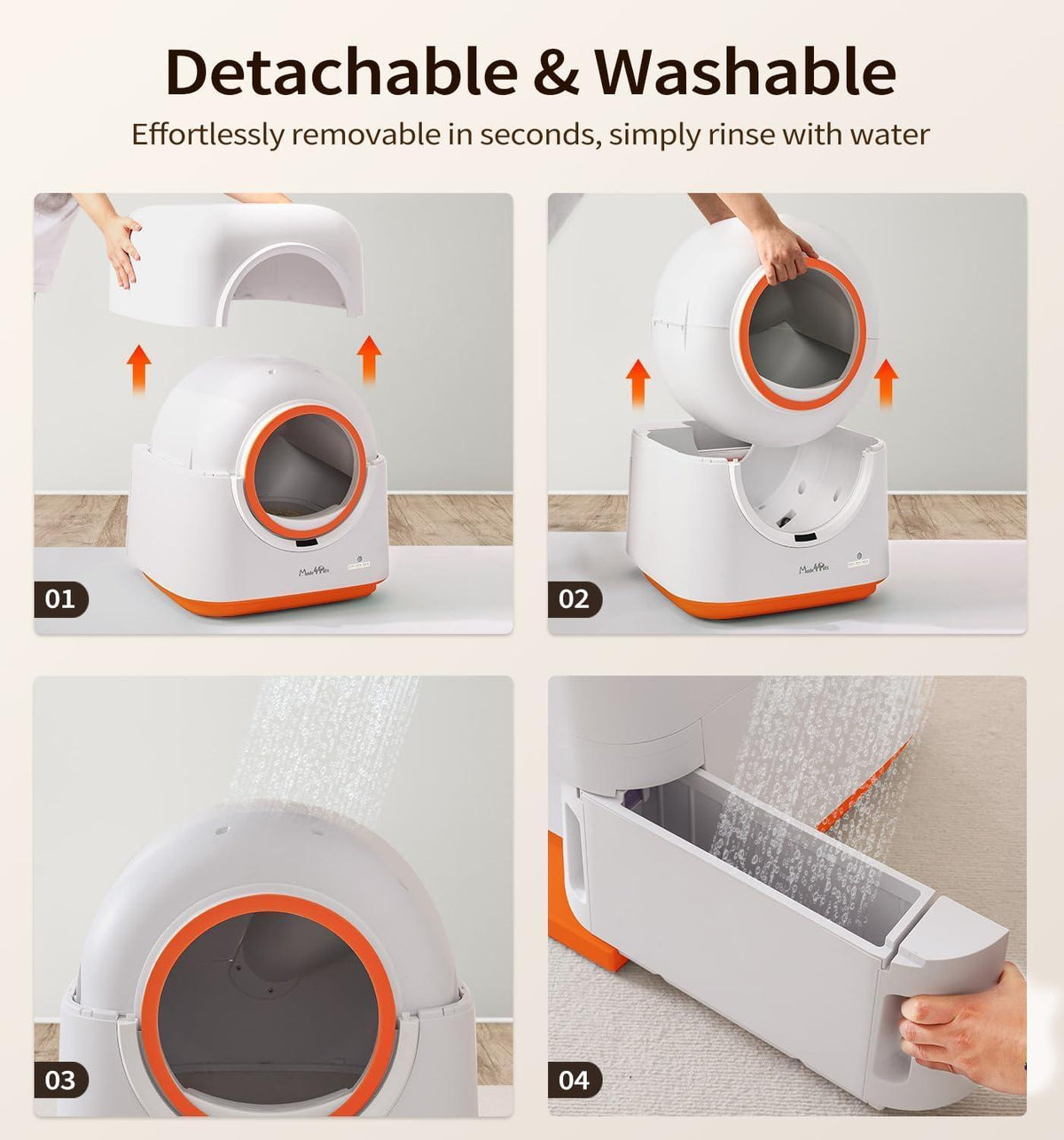 60L Smart Self-Cleaning Cat Litter Box, WiFi