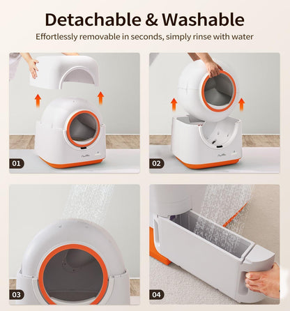 60L Smart Self-Cleaning Cat Litter Box, WiFi
